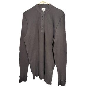 AG Adriano Goldschmied Shirt Mens M Heather Gray Long Sleeve Henley Knit
